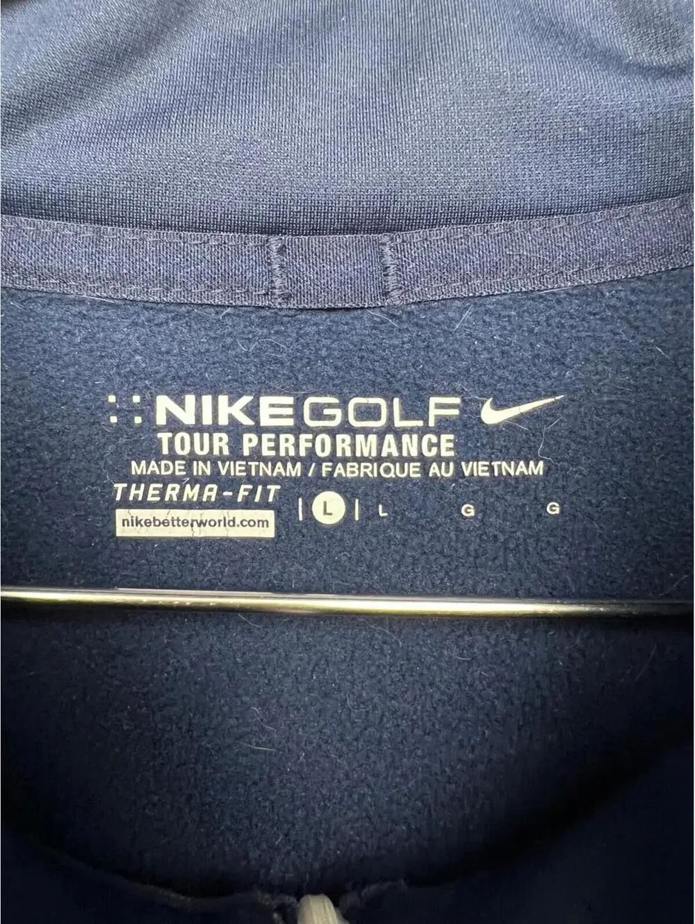 Nike Mens Golf Tour Performance Track Jacket L THERMA-FIT Navy Athletic running